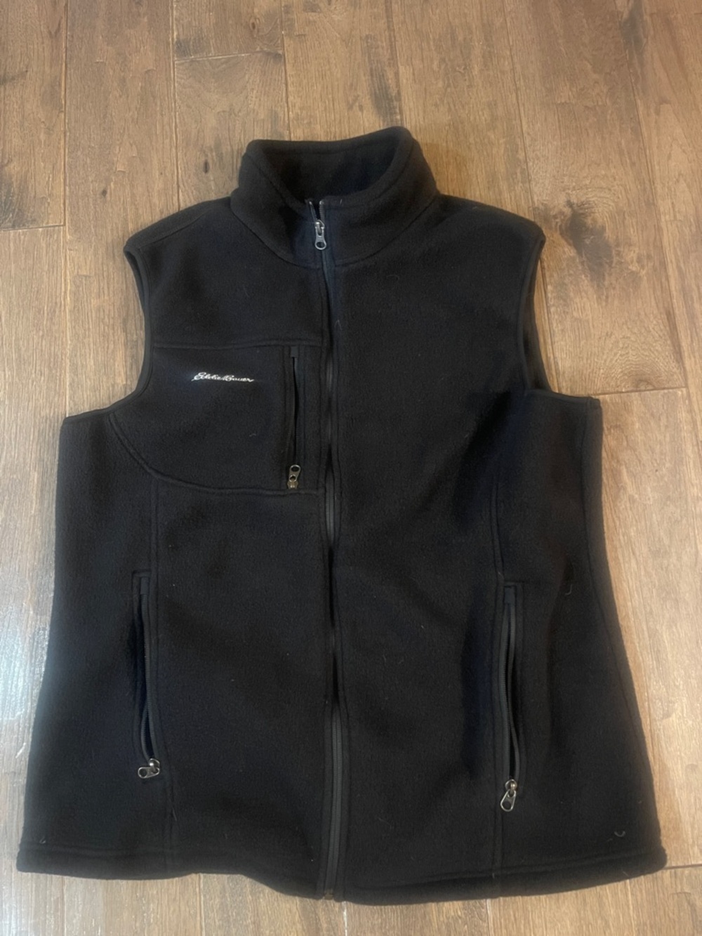 Eddie Bauer Black Fleece Zip-Up Vest